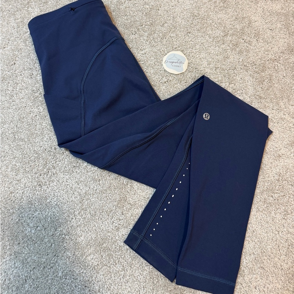 Lululemon Mineral Blue Reflective Align Leggings (Pockets) Back Zipper